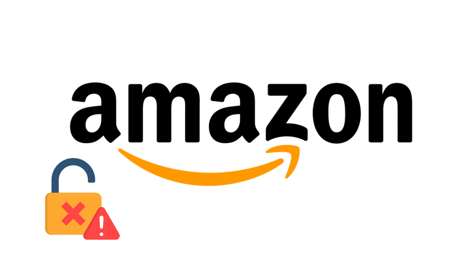 Logo de Amazon con icono de cuenta bloqueada: desbloqueo y verificacion de cuenta de vendedor